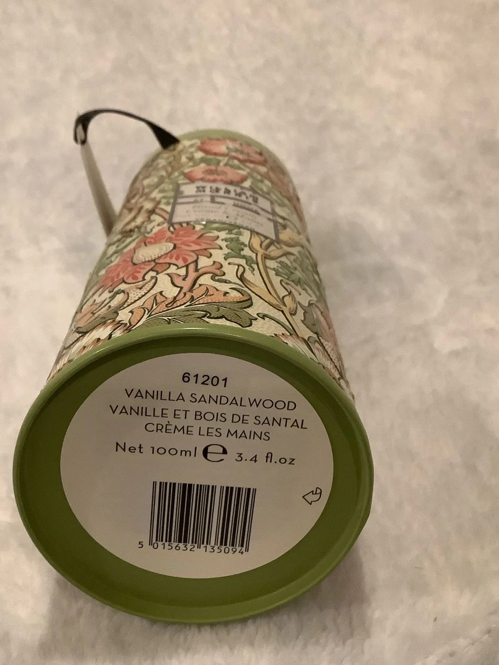 William Morris Co Scented Vanilla Sandalwood Hand Cream in Gift Tin NWT 3.4oz.